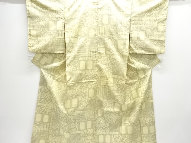 アンティーク　更紗模様本場大島紬着物(染)